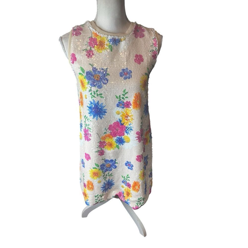 Lola and the Boys girls sz 14 Flower Sequin 60s Dress